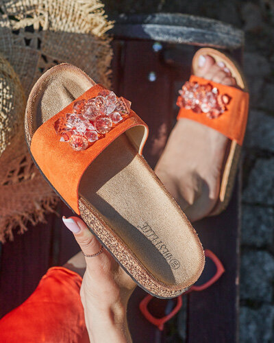 Royalfashion Damskie klapki z kryształkami Villo