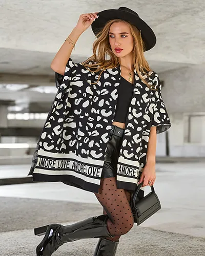 Royalfashion Damskie ponczo z printem
