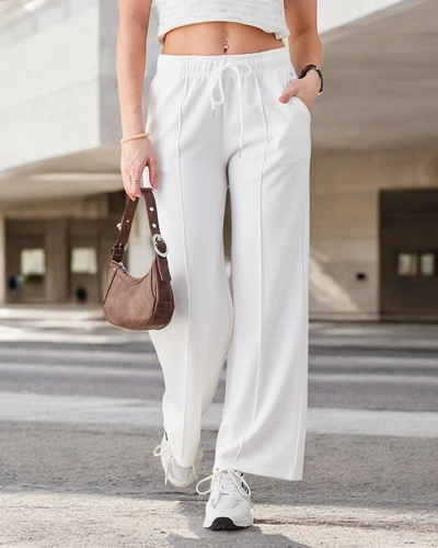 Royalfashion Szerokie spodnie damskie w kant