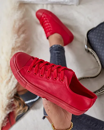Royalfashion Damskie eko skórzane trampki Navette