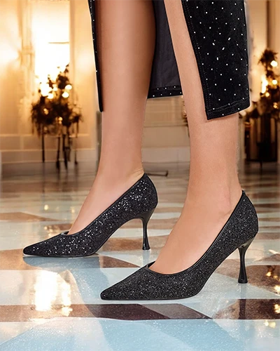 Royalfashion Damskie czółenka z cyrkoniami Letello