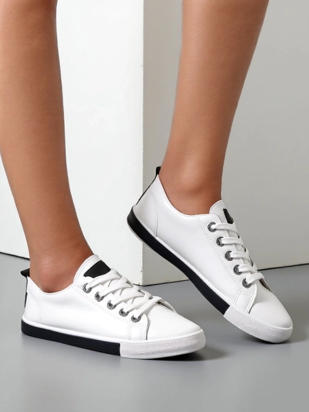 Royalfashion Damskie eko skórzane trampki Tarenele