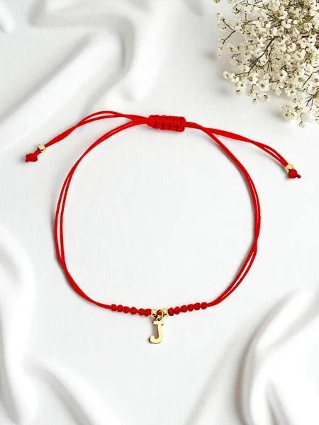 Bransoletka damska z literką "J"