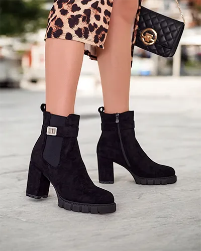 Royalfashion Botki damskie na słupku Effo