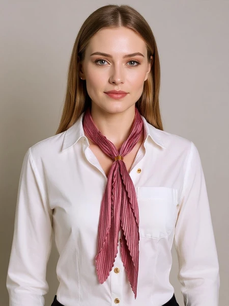 Apollonia - жіноча плісирована хустка темно-рожева з поліестеру 100%