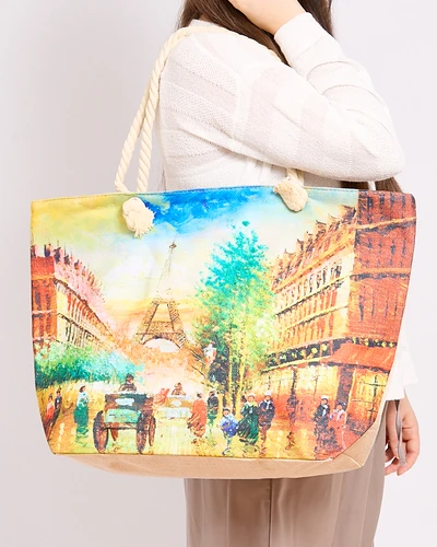 Royalfashion Duża torba materiałowa z printem
