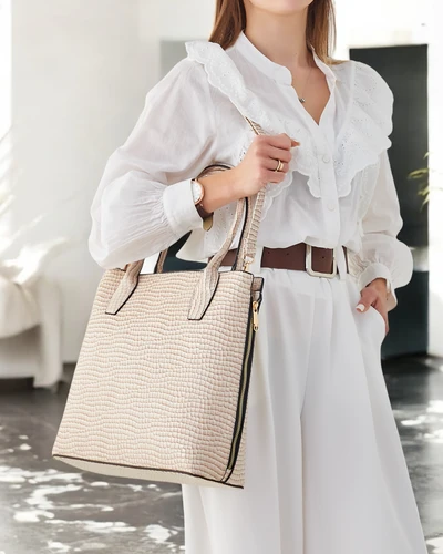 Royalfashion Lakierowana torebka damska z tłoczeniem