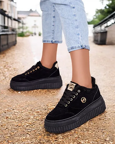 Royalfashion Ocieplane sneakersy damskie z futerkiem Nozii