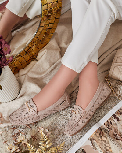 Royalfashion Ażurowe mokasyny damskie Mill