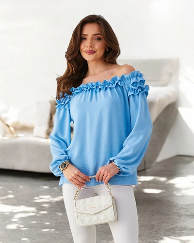 Royalfashion Жіноча блуза по-іспанськи з рюшами