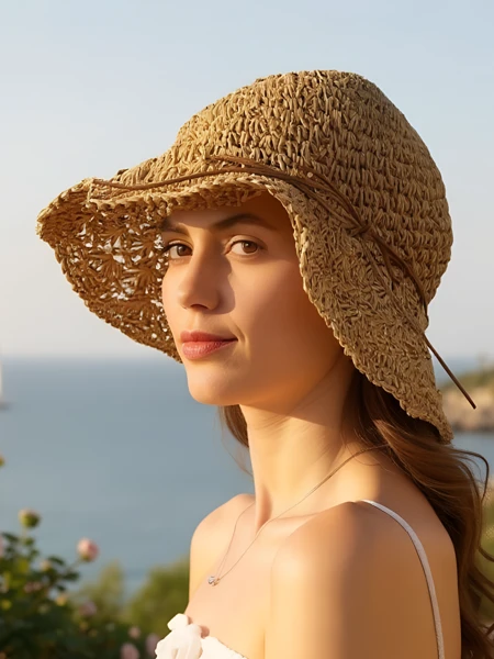 Royalfashion Damski kapelusz słomiany Whisper Bow