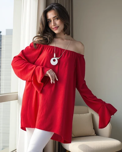 Royalfashion Bluzka damska a'la hiszpanka z falbankami