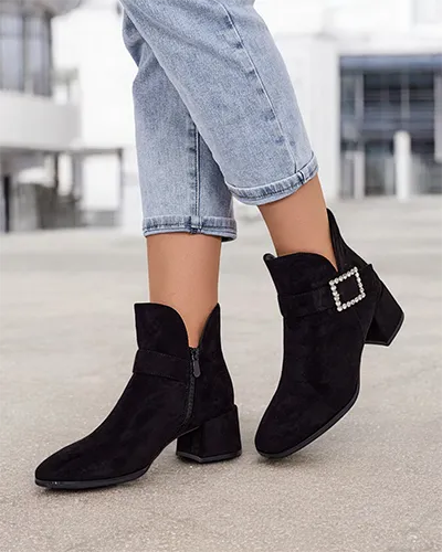 Royalfashion Botki damskie na niskim słupku Vetti