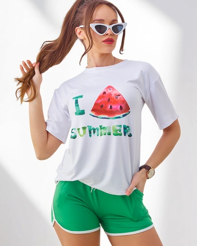 Royalfashion Damski komplet sportowy z t-shirtem i krótkimi spodenkami Watermelon