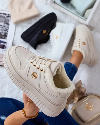 Royalfashion Ocieplane sneakersy damskie z futerkiem Rozit