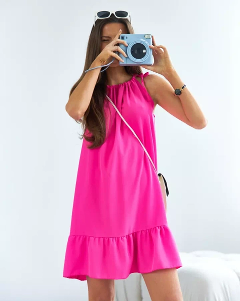 Royalfashion Fuksjowa sukienka mini z falbaną