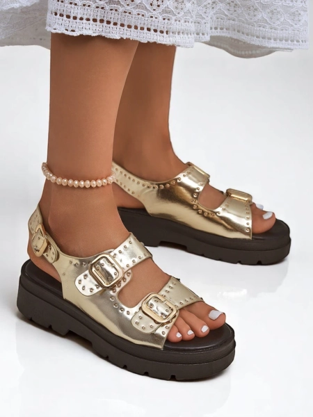 Royalfashion Damskie sandały na grubszej podeszwie z dżetami Rocky Chic