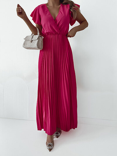 Royalfashion Damska plisowana sukienka maxi