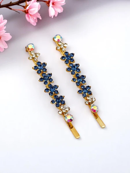 Royalfashion Wsuwki do włosów z cyrkoniami kwiatuszkami Sparkle Blossom