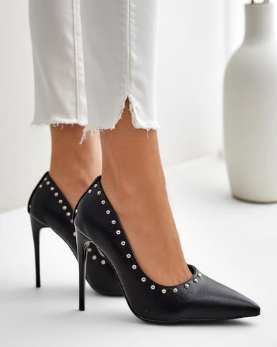 Royalfashion Damskie czółenka na szpilce z dżetami Koscalle