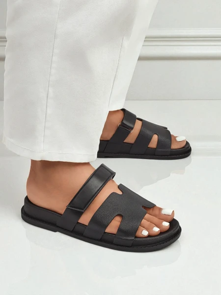 Royalfashion Klapki damskie z eko skóry FlexiComfi