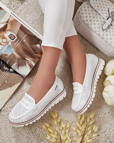 Royalfashion Ażurowe mokasyny damskie Leteller