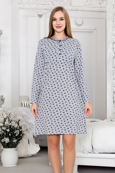 Royalfashion Bawełniana nocna koszula damska w serduszka