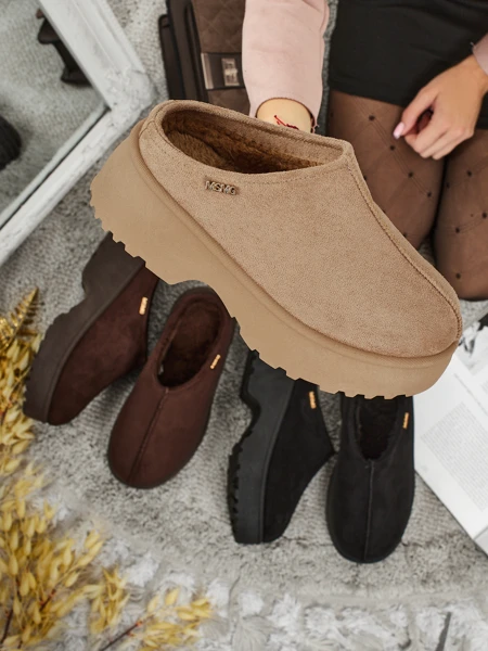 Krótkie buty a'la śniegowce damskie z futerkiem Noelina