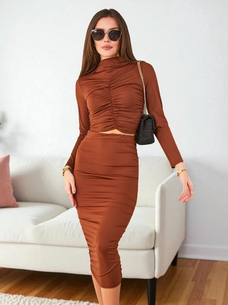 Royalfashion Damska ołówkowa spódnica midi