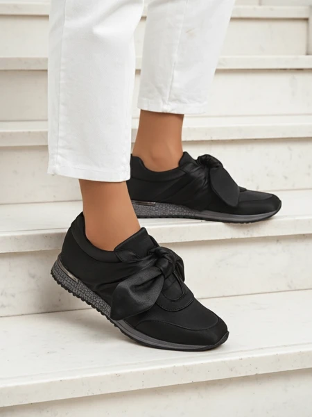 Royalfashion Sneakersy damskie z kokardą Socca