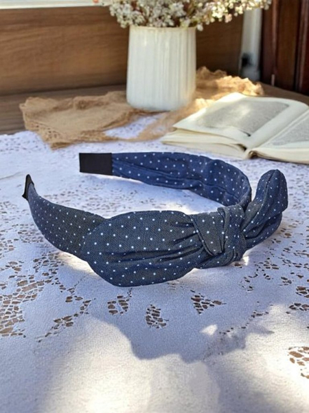 Royalfashion Opaska do włosów z kokardką w kropeczki Lilka