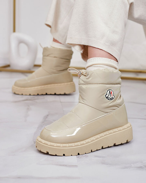 Royalfashion Wsuwane śniegowce damskie w jasnobrązowym kolorze Ireda