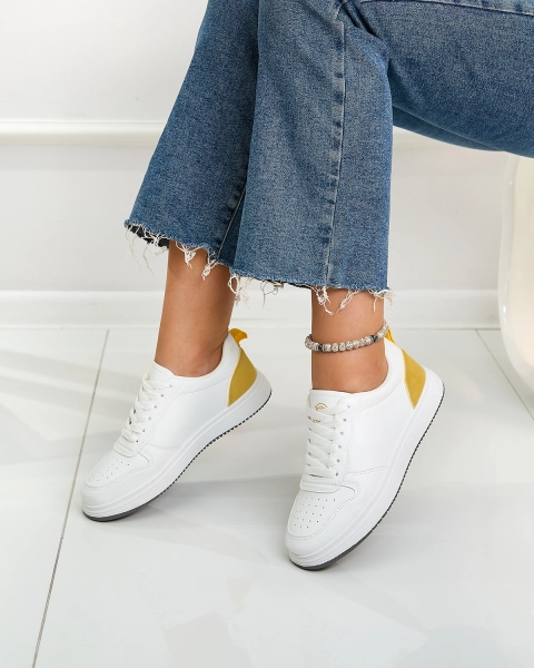 Royalfashion Biało-żółte klasyczne buty sportowe Colorburst Classics