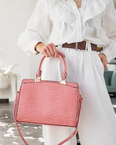 Royalfashion Elegancka torebka damska lakierowana z tłoczeniem