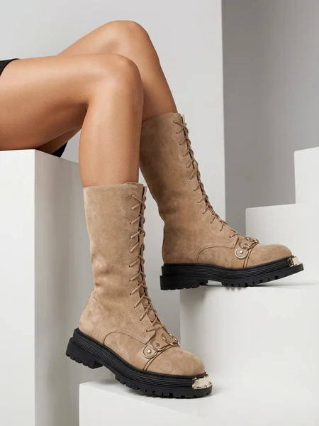 Royalfashion Botki damskie sznurowane Werces