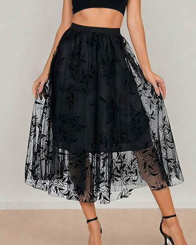Royalfashion Damska dwuwarstwowa spódnica midi