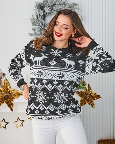 Royalfashion Damski świąteczny sweter