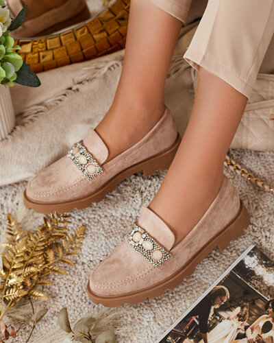 Royalfashion Damskie mokasyny z kolorowymi cyrkoniami Nel