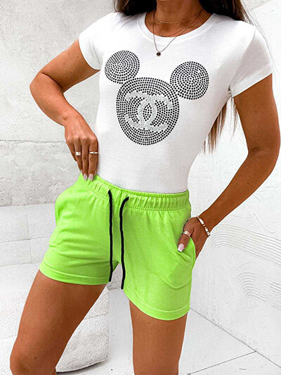 Royalfashion Damskie krótkie spodenki tkaninowe