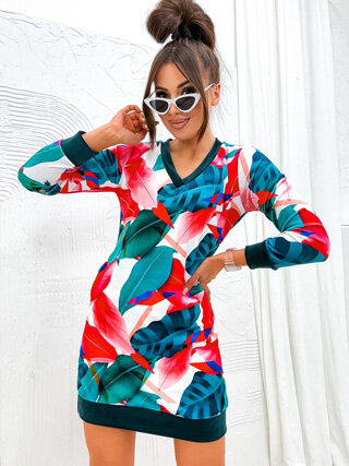 Royalfashion Damska sukienka mini z oryginalnym wzorem