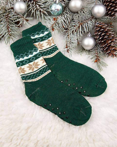 Чоловічі утеплені шкарпетки Royalfashion Green Christmas
