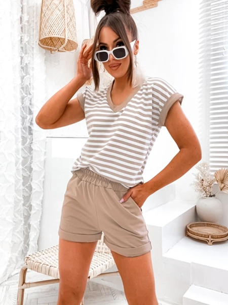 Royalfashion Bawełniany komplet damski w paski