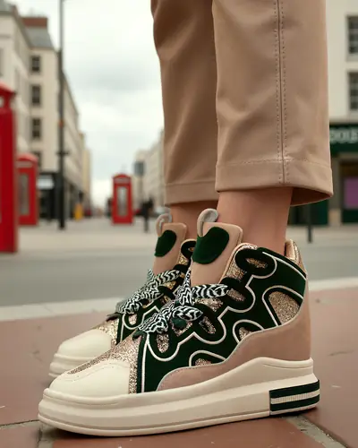 Royalfashion Високі жіночі спортивні черевики з прихованим підбором Oblaffi