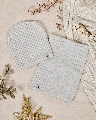 Royalfashion Komplet zimowy uniwersalny- czapka typu beanie z kominem