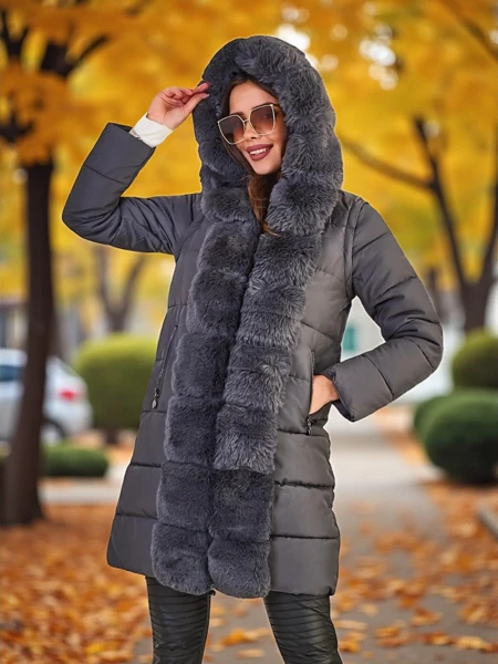 Royalfashion Kurtka damska z odpinanymi rękawami