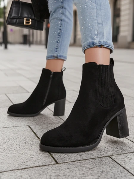 Aurelia Klasyczne Botki Damskie na Obcasie