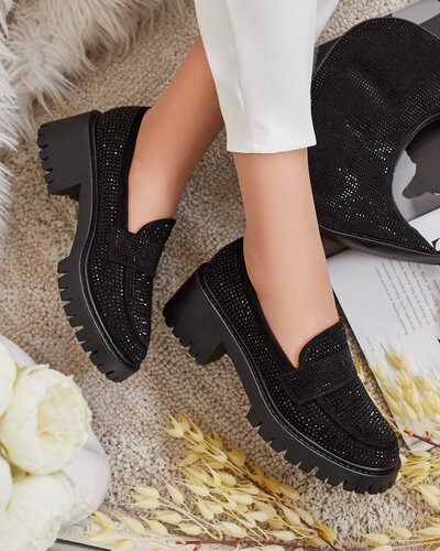 Royalfashion Damskie mokasyny z cyrkoniami Epolls