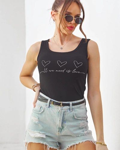 Royalfashion Bawełniana bluzka damska na ramiączkach z seruszkami