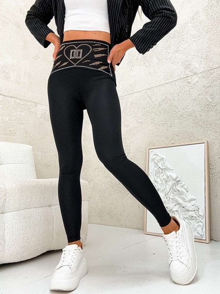 Royalfashion Legginsy damskie z cyrkoniami