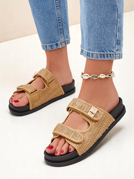 Royalfashion Klapki damskie z plecionką Delibeli